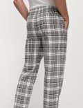 Pure Cotton Checked Loungewear Bottoms