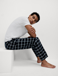 Pure Cotton Checked Pyjama Bottoms