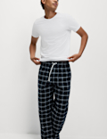 Pure Cotton Checked Pyjama Bottoms