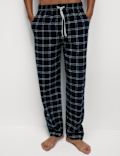 Pure Cotton Checked Pyjama Bottoms