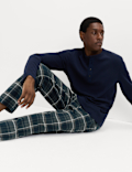 Pure Cotton Checked Loungewear Bottoms