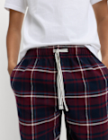 Pure Cotton Checked Loungewear Bottoms