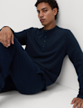 Cotton Rich Henley Loungewear Top