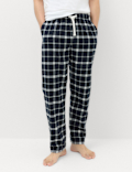Pure Cotton Checked Loungewear Bottoms