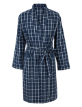 Cotton Lightweight Checked Dressing Gown