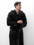 Fleece Supersoft Hooded Dressing Gown