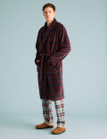 Fleece Checked Dressing Gown