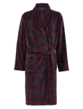 Fleece Checked Dressing Gown