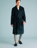 Fleece Checked Dressing Gown
