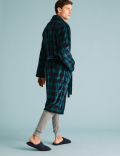 Fleece Checked Dressing Gown