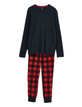 Brushed Cotton Checked Pyjama Set