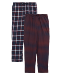 2 Pack Brushed Cotton Pyjama Bottoms