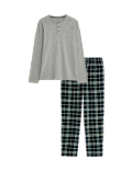 Pure Cotton Henley Check Pyjama Set