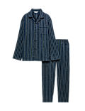 Pure Cotton Brushed Stripe Pyjama Set