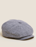 Linen Blend Textured Baker Boy Hat