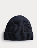 Ribbed Knitted Beanie Hat