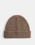 Ribbed Knitted Beanie Hat