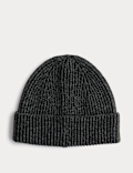 Ribbed Knitted Beanie Hat