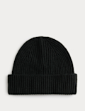 Ribbed Knitted Beanie Hat