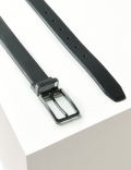 Leather Rectangular Buckle Reversible Belt