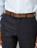 Leather Rectangular Buckle Reversible Belt