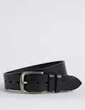 Leather Rectangular Buckle Denim Belt
