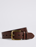 Leather Rectangular Buckle Denim Belt