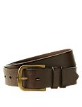 Leather Rectangular Buckle Denim Belt