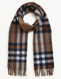 Pure Merino Wool Checked Scarf