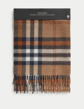 Merino Wool Checked Scarf