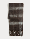 Chunky Checked Scarf with Wool