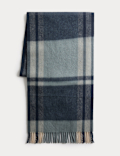 Merino Wool Checked Scarf