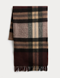 Merino Wool Checked Scarf