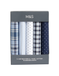 5pk Antibacterial Pure Cotton Handkerchiefs