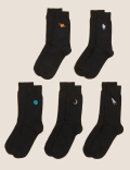 5pk Cool & Fresh™ Embroidered Socks
