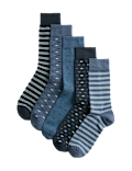 5 Pack Cool & Fresh Geometric Cotton Rich Socks
