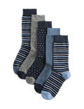 5 Pack Cool & Fresh&trade; Geo Cotton Rich Socks