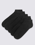 5 Pack Cotton Blend Trainer Liner Socks