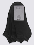 5 Pack Cotton Blend Trainer Liner Socks