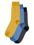 3pk Striped Organic Cotton Rich Socks