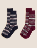 2pk Fair Isle Socks