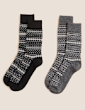 2pk Fair Isle Socks