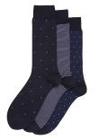 3pk Assorted Luxury Egyptian Cotton Rich Socks