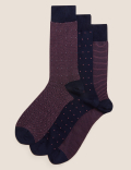3pk Assorted Egyptian Cotton Rich Socks