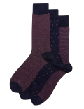 3pk Assorted Egyptian Cotton Rich Socks