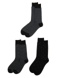 3pk Assorted Egyptian Cotton Rich Socks