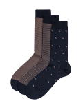 3pk Assorted Egyptian Cotton Rich Socks