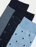 3pk Foulard Egyptian Cotton Rich Socks