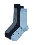 3pk Foulard Egyptian Cotton Rich Socks