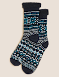Fair Isle Slipper Socks